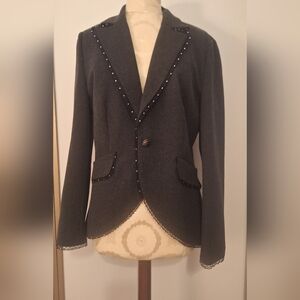 Joseph Ribkoff Charcoal Blazer with Sparkle Accents